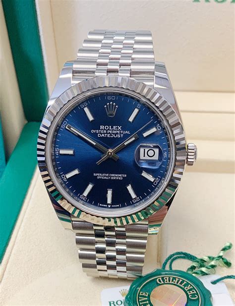 rolex datejust 41 blue dial price|rolex datejust prezzo listino.